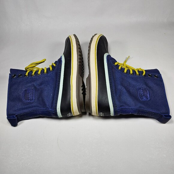 Sorel Womens Waterproof Premium Blue Canvas & Rubber Winter Snow Boots Size 9 - Picture 6 of 11